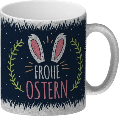 Produktbild von Frohe Ostern Glitzer-Glitzer-Kaffeebecher