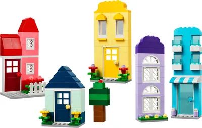 Zdjęcie produktu dla LEGO Classic Kreatywne domy, Zestaw do Budowy Domków z Kolorowych Klocków z Akcesoriami, Kreatywna Zabawka dla Dziewczynki i Chłopca, Pomysł na Prezent Urodzinowy dla 4-latka 11035