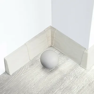 Produktbild von DQ-PP Sockelleiste 70mm PVC 200cm + 5 x Dübel | Kabelkanal | Fußleisten | Farbe: Eiche Aspen ; LP70DA.2M