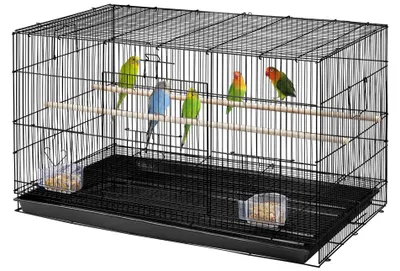 Produktbild von Yaheetech Stapelbarer Vogelkäfig 76 x 45,5 x 45,5 cm, Schwarz