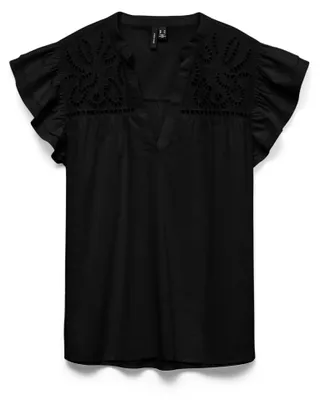 Productafbeelding van Vero Moda VMLINE, Top, Volwassenen, Dames, Zwart, Zwart/Zwart, Maat L