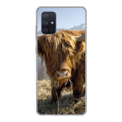 Produktbild von MuchoWow® Handyhülle Schutzhülle Hülle für Samsung Galaxy A51 5G Schottischer Highlander - Berg - Schnee Silikon Softcase Handy Hülle - Abbildung