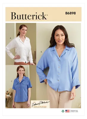 Imagen del producto de Patrón de costura para blusa de mujer Butterick B6898B5, tallas 36-44