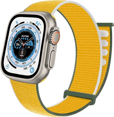 Produktbild von Strap-It Apple Watch Ultra Nylon Looparmband (Gelb)