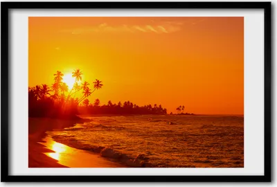 Produktbild von Bild 60x40 MDF-Rahmen, Wandkunst Sonnenuntergang am Strand