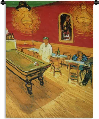 Produktbild von MuchoWow® Wandteppich Wandbehang Das Nachtcafé - Vincent van Gogh 60x80 cm Tapisserie Dekoration Wandtuch - Decke - Wandtücher - Wohne