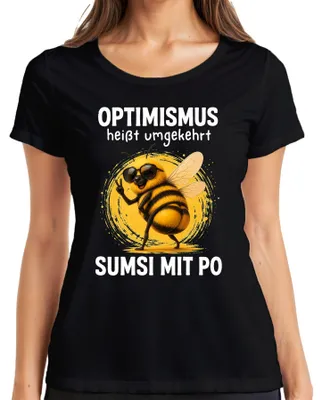 Obrázok produktu pre Optimistické tričko s nápisom "Sumsi", s hravým a sarkastickým motívom, čierna farba, veľkosť M