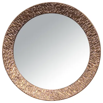 Runder Wandspiegel, vergoldetes Metall, 100x7x100 cm, gold