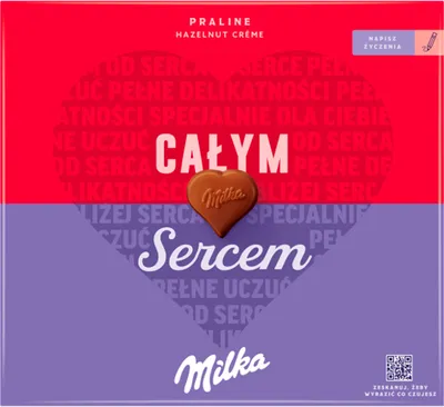 Zdjęcie produktu dla Milka Czekoladki Mleczne Z Nadzieniem Z Orzechów Laskowych 110 G