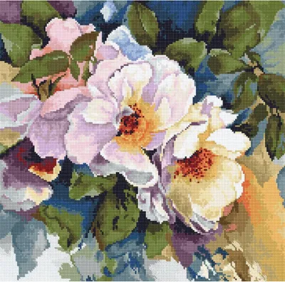 Zdjęcie produktu dla Zestaw do haftu krzyżykowego Luca-S "Róże", wzór liczony, 29x29cm