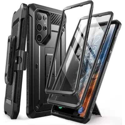 Immagine prodotto di Custodia protettiva per Samsung Galaxy S22 Ultra 5G (6.8") con 2 protezioni per lo schermo (colore: nero)