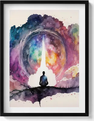 Produktbild von Lebensstil Meditation– Wandbild mit Rahmen – Gerahmtes Bild  – Wanddekoration – 60x80 cm –  Schwarz Rahmen
