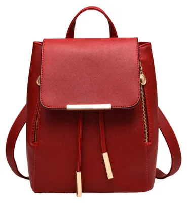 Image de Sac à dos en cuir pour femmes, avec plusieurs compartiments et bretelles réglables