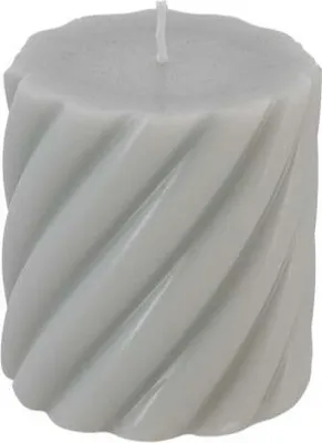 Produktbild von Stumpenkerze mit Spiralmuster Grau 7cm