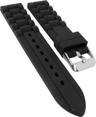 Produktbild von Eulit Daytona Uhrenarmband 20mm | Silikon, schwarz 30382