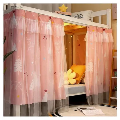Produktbild von Bettvorhang für Hochbetten und Etagenbetten mit Organza für mehr Privatsphäre und Verdunkelung im Kinderzimmer