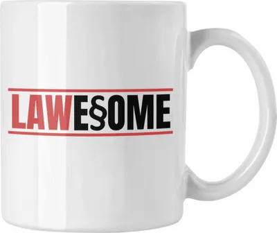 Produktbild von Trendation - Jura Tasse Geschenk Spruch Jurist Geschenkidee Anwalt Jura-Studium Lustige Sprüche Staatsexamen Lawesome (Weiß)