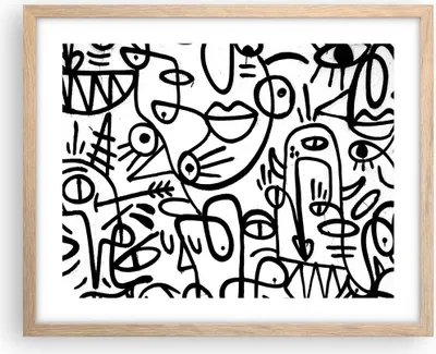 Produktbild von Gerahmtes Poster - Rahmen in heller Eiche - Zeichnen Cartoon Graffiti - 50x40 cm - Wand Bild - Wanddeko - Wandbilder - Kunstposter - Wandposter - Bilderrahmen - Bilder - Kunstdruck - P2NAA50x40-4971