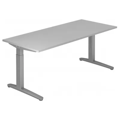 Produktbild von Schreibtisch C-Fuß 180x80cm Grau/Silber