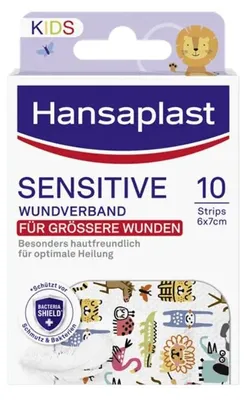 Produktbild von Hansaplast Kids Pflasterstrips sensitive 6x7 cm 10 St