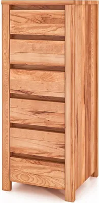 Produktbild von Kommode Tinci aus Kernbuche massiv 45x45x112 mit 6 Schubladen und Holzbeinen