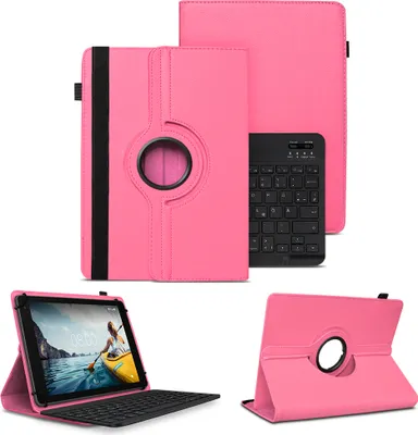 Produktbild von Schutzhülle für VALE Tablet V10E / V10A Bluetooth Hülle Tasche QWERTZ TastaturFarben:Pink