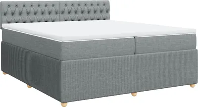 Obrázek produktu pro vidaXL Postel Boxspring s matrací Světle šedá 200x200 cm Látka