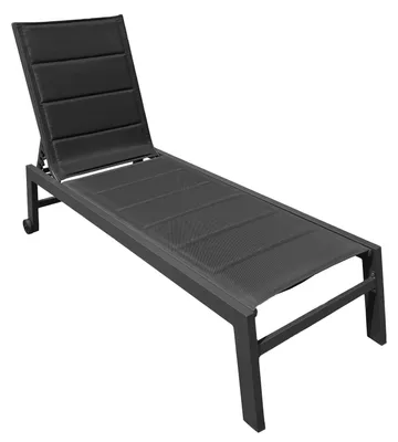 Produktbild von Sonnenliege BARBADOS aus schwarzem Textilene - anthrazitgraues Aluminium