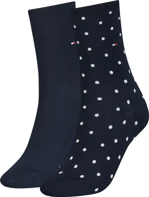 Produktbild von 2er Pack TOMMY HILFIGER Socken mit Punkten Damen 003 - midnight blue 35-38