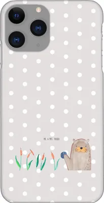 Produktbild von Mr. & Mrs. Panda Iphone 11 Pro Handyhülle Otter Stein - Grau Pastell - Geschenk, Premium Kunststoff, Munter, Pflanzen, Handy Case, Seeotter, Neugierig, See