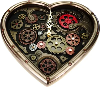 Produktbild von Steampunk Wanduhr Steampunkherz - bronziert by Veronese