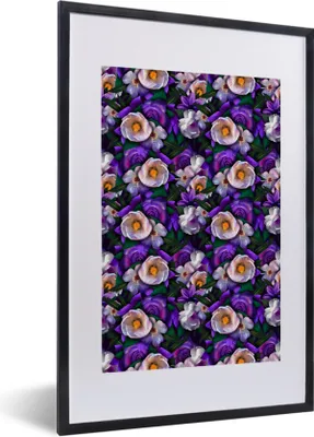 Produktbild von MuchoWow® MuchoWow® Gerahmtes Poster Blumen - Lila - Anemone 40x60 cm - Poster mit zchwarzem Bilderrahmen - Poster in Rahmen