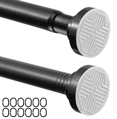 Obrázok produktu pre Rozťahovacia záclonová tyč bez vŕtania čierna 72-190 cm