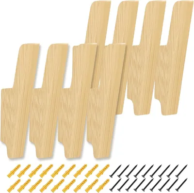 Productafbeelding van Kledinghaken 8 stuks, massief eikenhout, met schroeven en pluggen, voor hal