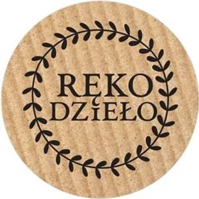 Zdjęcie produktu dla Naklejki okrągłe Kraft Fi25mm Rękodzieło - 200szt