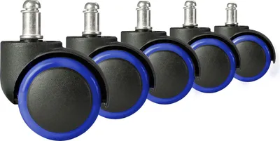 Immagine prodotto di Ruote gommate per sedili nero/blu 5 pz