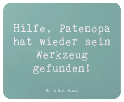 Produktbild von Mr. & Mrs. Panda Mouse Pad Spruch Patenopa Abenteuer - Meeresbrise - Geschenk, persönliche Erinnerungen, Freude, Mauspad, einzigartige Designs, Freunde, Handwerk, Humor