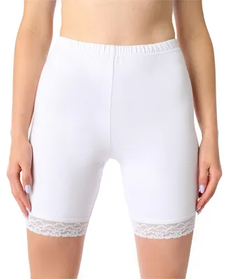 Image de Leggings courts pour femme Bellivalini en Coton avec dentelle BLV50-225 (blanc, XS)