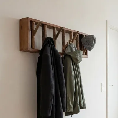 Produktbild von Wandgarderobe Hakenleiste 50 cm Handarbeit Unikat Treibholz Garderobe Wand Flur