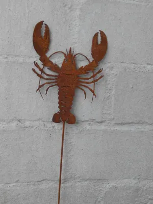 Produktbild von Gartenstecker Beetstecker Gartenstab  Hummer.  Maritime Deko. Eisen rostig 78 cm