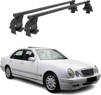 Image de Barres Transversales Menabo pour Mercedes Classe E W210 1995-2002 Noir