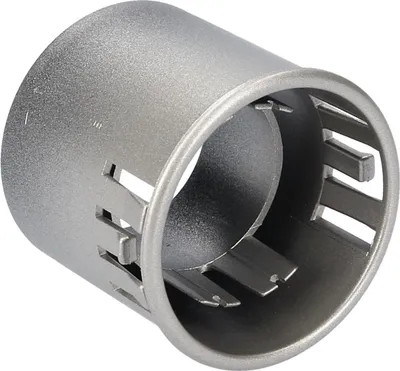 A close-up studio shot of a metal cylindrical component.