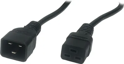 Zdjęcie produktu dla Kabel IEC C19 na C20 AC 1 m, 16 A, 3 x 1,5 mm² czarny