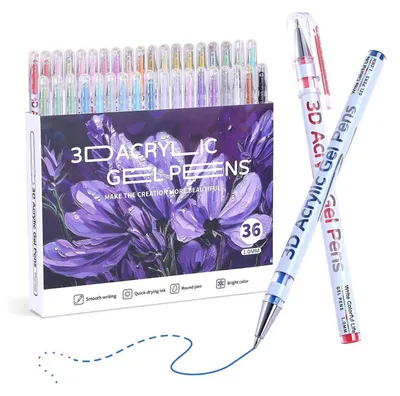 Zdjęcie produktu dla Markery akrylowe, 36 kolorów, 1,0 mm, wodoodporne, do różnych powierzchni | Zestaw markerów akrylowych dla dorosłych, idealny do projektów DIY i rękodzieła
