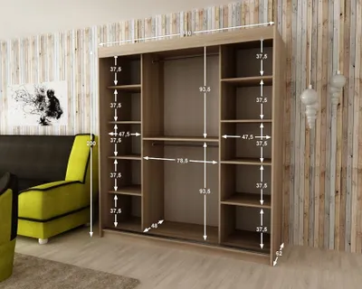 Zdjęcie produktu dla MINIO szafa 180 cm MONACO biały / dąb sonoma