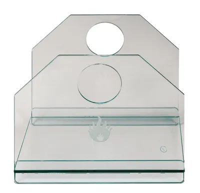 Produktbild von Holzkorb Kamingarnitur Kaminzubehör aus gehärtetem Glas