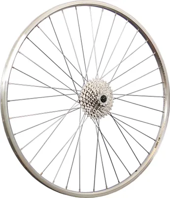 Produktbild von 28 Zoll Hinterrad Alu Hohlkammerfelge Shimano Cues Disc Nabe mit 9 fach Kassette silber