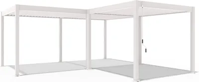 Produktbild von Weide Deluxe & Classic | Pergola Aluminium freistehend | 6 x 6 M | Lamellendach weiß + Verbindungskit 3 Meter