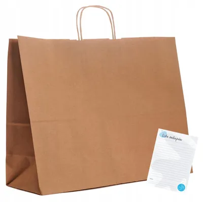 Produktbild von Torby Pro Graue Papierbeutel Große Einkaufstaschen 50x39cm 100 Stück