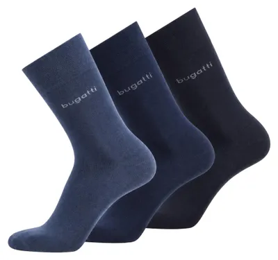 Produktbild von bugatti Herren Socken, 3er Pack - Basic Geschenkbox Dunkelblau 43-46